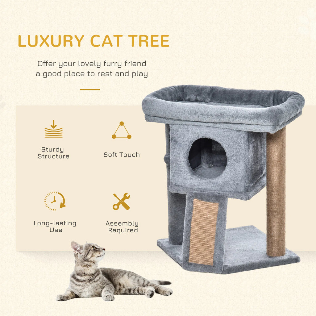 Cat Tree Small Cat Tower with Perch Scratching Post Cat Condo Toy Ball for