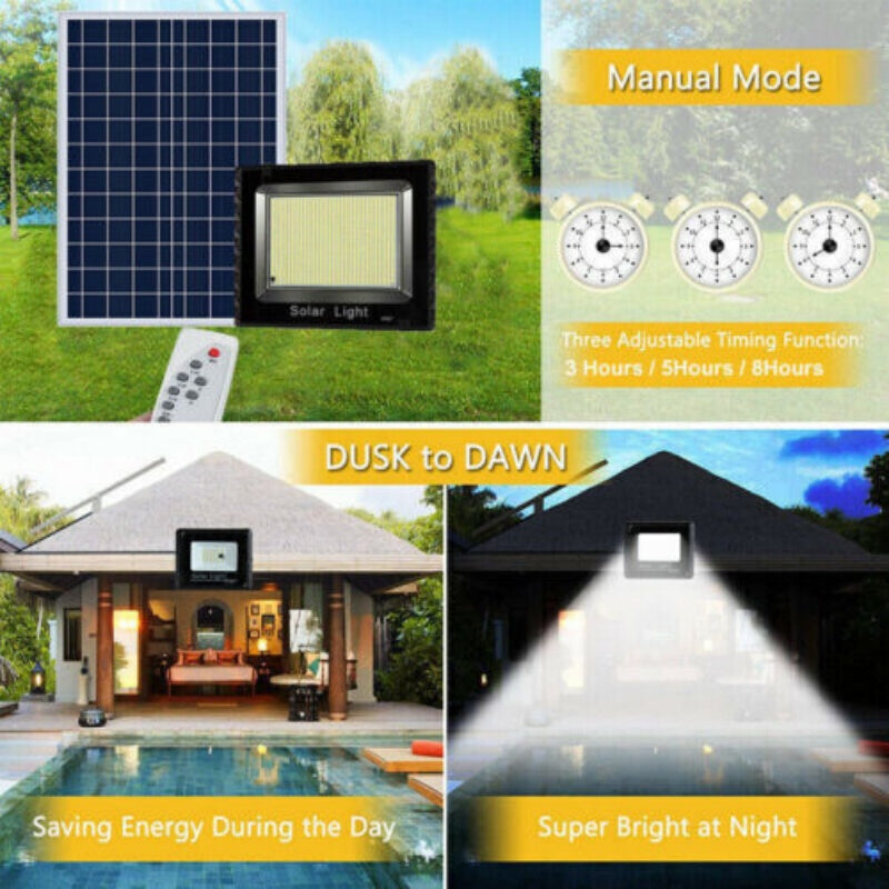 3200 Ft2 Solar Street Light Dusk To Dawn Garden Working Spotlight Flood Lamp UK - Image 3