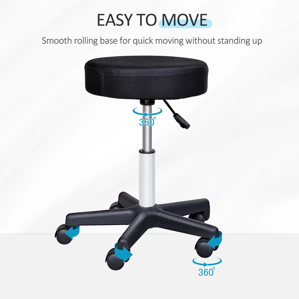 Salon Spa Stool Adjustable Height Rolling Chair Multi Color Comfort Double Nets - Image 2