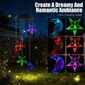 1Pcs Solar Moon And Star Wind Chime 7 Color Changing Wind Chime For Outside
