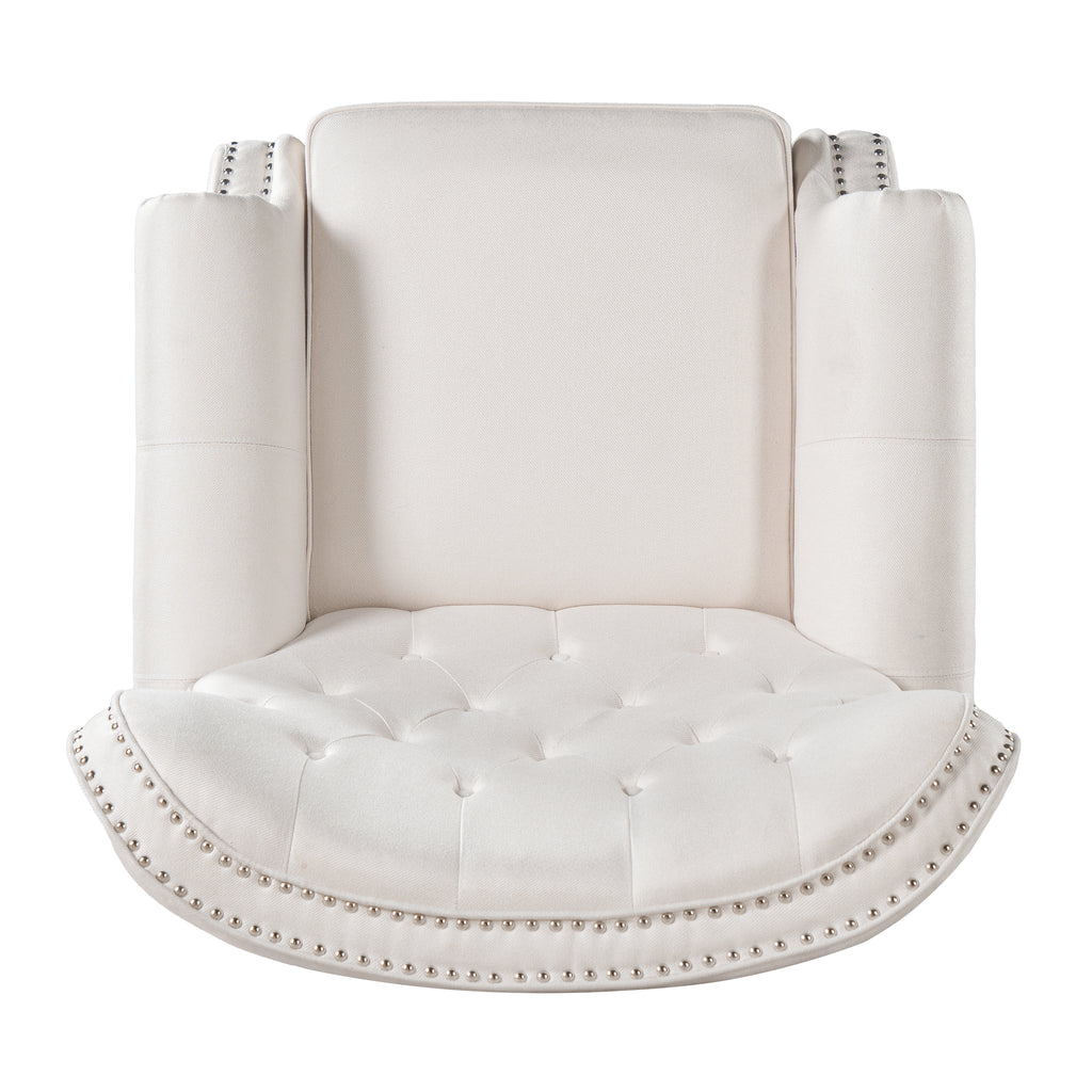 Modern Manual Push Back Recliner Chair Fabric Upholstered 3 Position Recliner - Image 4