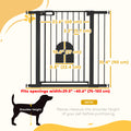 30" 41" Extra Wide Pet Gate Barrier with Small Door 35"H Dog Gate with Safety