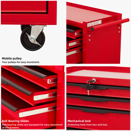 7-Drawer Rolling Steel Tool Cabinet with Locking Storage