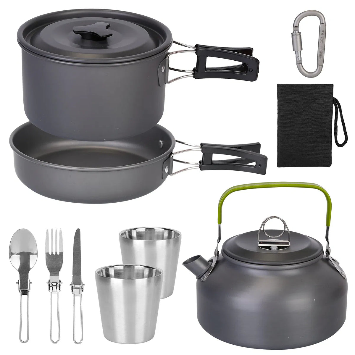 12Pcs Camping Cookware Set Camping Stove Aluminum Pot Pans Kit for Hiking - Image 5