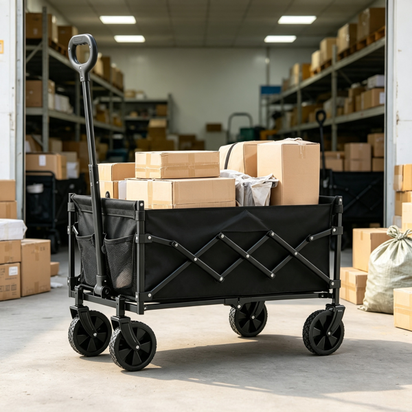 120L Heavy Duty Folding Wagon Cart 225 LBS Collapsible Utility Wagon With - Image 3