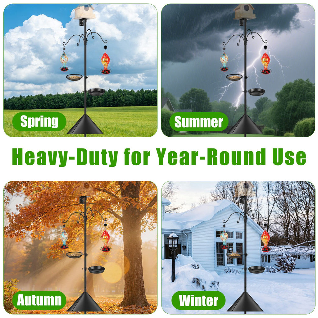 1Pc 94Inch Squirrel Proof Bird Feeder Pole Heavy Duty Bird House Pole Outdoor - Image 2