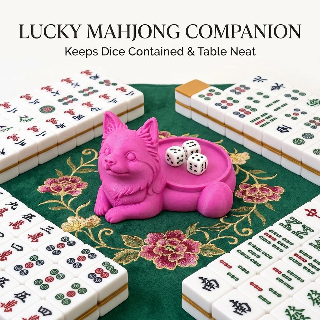 3D Printed Dog Mahjong Dice Tray Cute Dog Dice Holder For Mahjong Game Night - Image 5