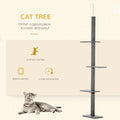 100" Floor To Ceiling Cat Tree w/ 3 Perches Activity Center for Kittens Cat