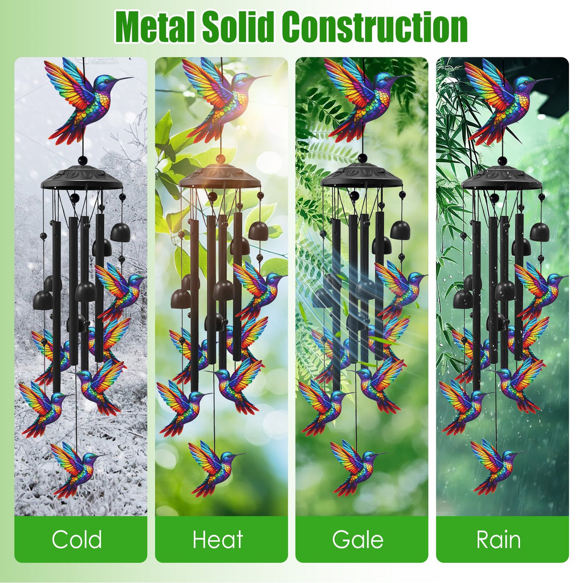 1Pc Butterfly Wind Chimes For Outside Metal Wind Chimes With Aluminum Tubes - Image 4