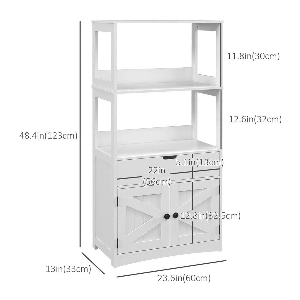 Farmhouse Bathroom Storage Cabinet Linen Cabinet with Drawer and Shelves - Image 3