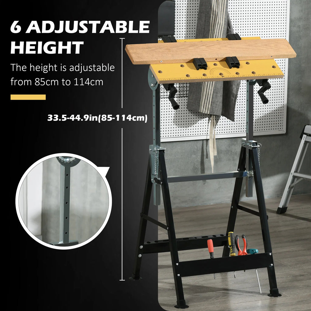 Work Bench Tool Stand with Adjustable Height and Angle Carpenter Saw Table - Image 2