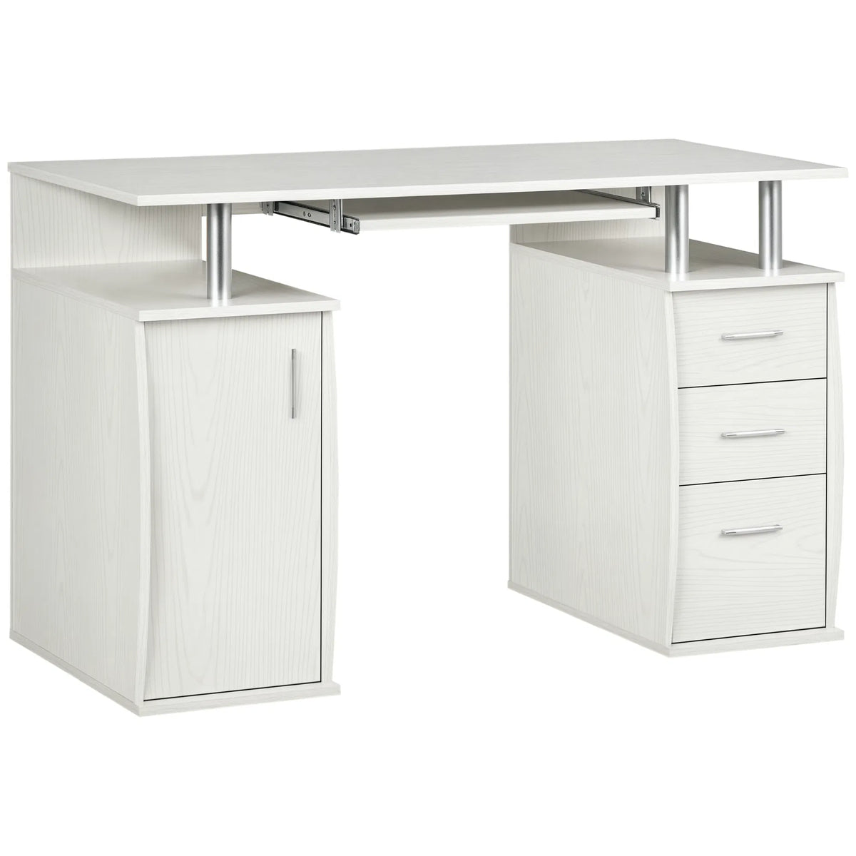47" Computer Desk with Keyboard Tray and Storage Drawers Home Office - Image 2
