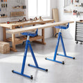 2 Pack Heavy Duty Metal Folding Roller Stand with Edge Guides Portable