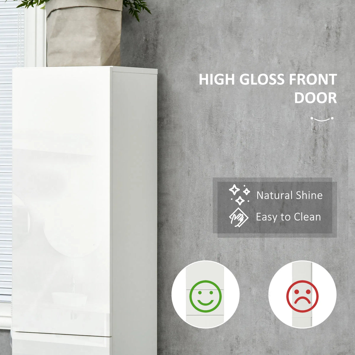 Tall Bathroom Cabinet Narrow Bathroom Storage Cabinet with Doors Drawer and - Image 5