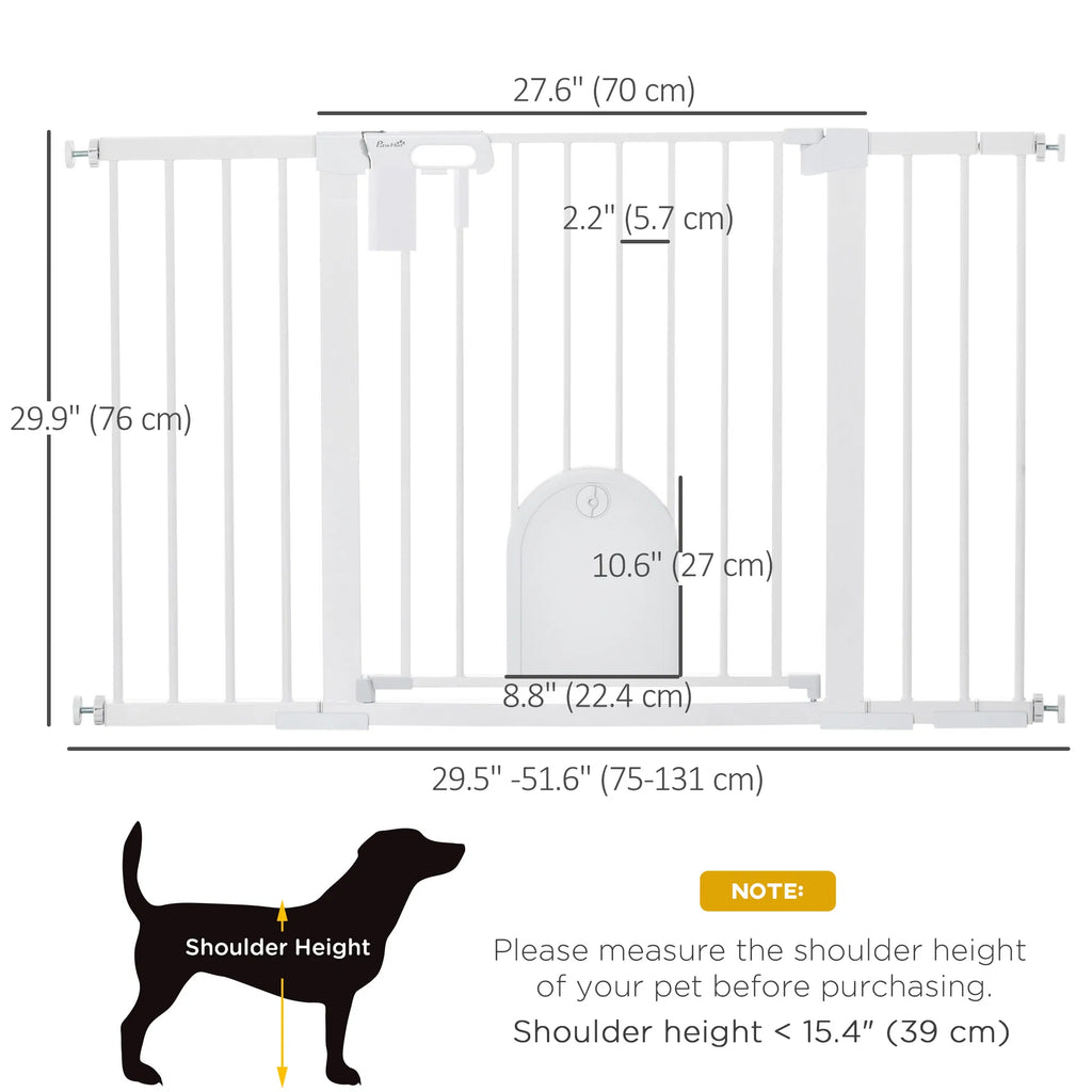 30" 52" Extra Wide Pet Gate Barrier with Small Door 30"H Dog Gate with Safety - Image 2