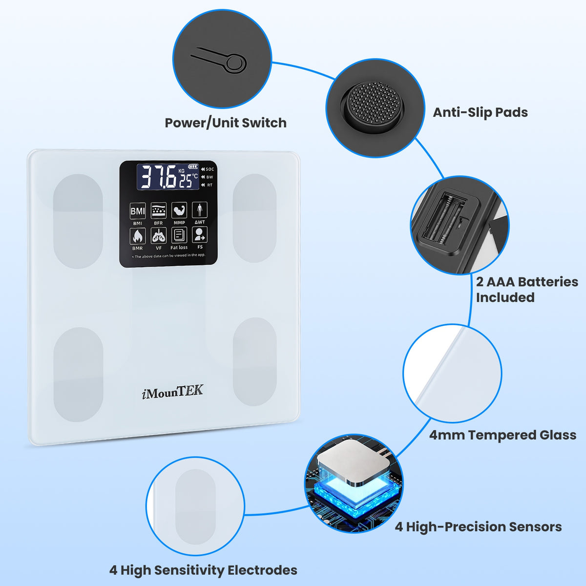 Smart Digital Scale For Body Weight High Accuracy BMI Weight Scale Full Body - Image 5