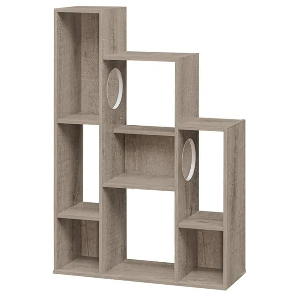 Cat Bookshelf Cabinet (Gray Oak) 8 Organized Storage Sections & Multiple - Image 2
