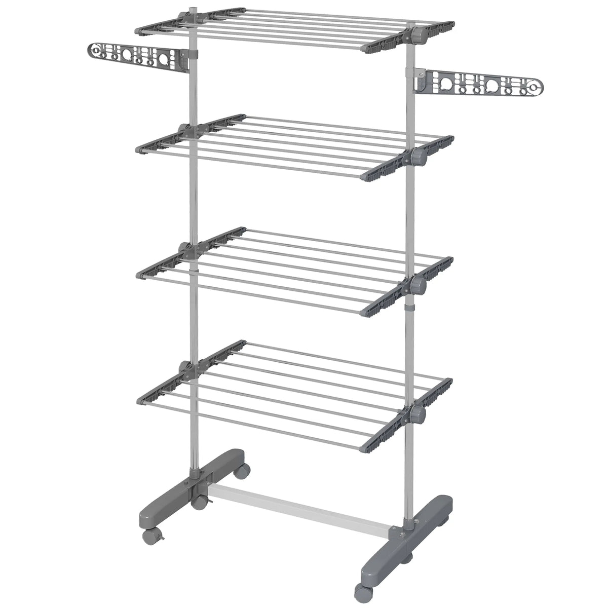 Garment Drying Rack Stainless Steel Folding Clothes Hanging Rack with Side