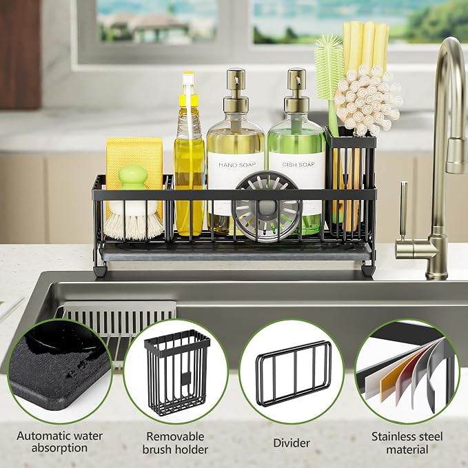 extra large kitchen sink caddy packaging and components