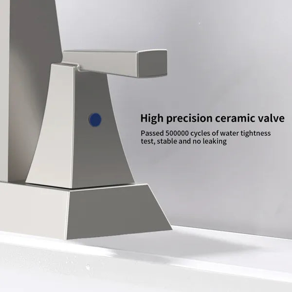 2 Handle Bathroom Sink Faucet Brushed Nickel 4 Inches Centerset Vanity Faucet 3 - Image 3