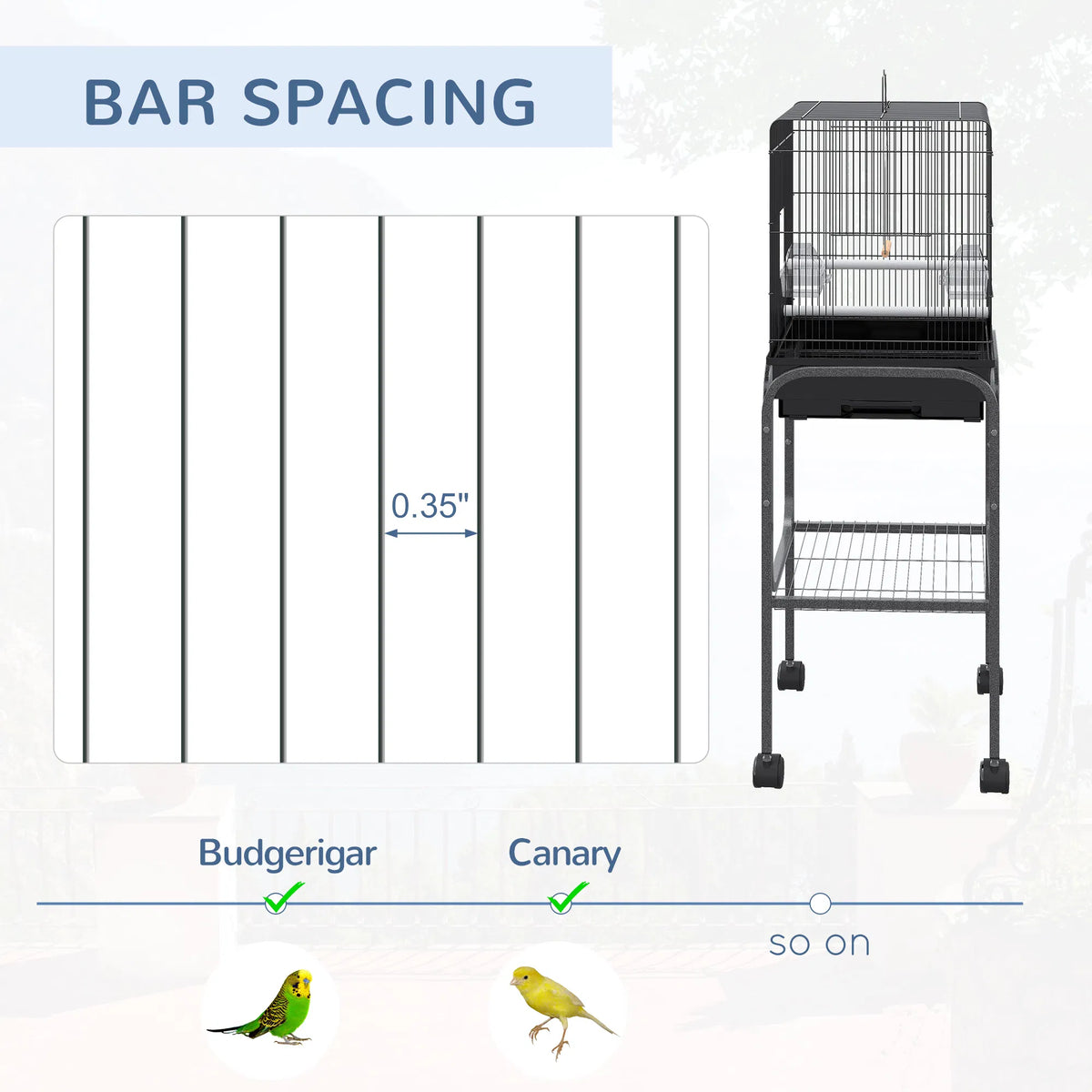 Bird Cage Starter Kit with Detachable Rolling Stand - Image 4