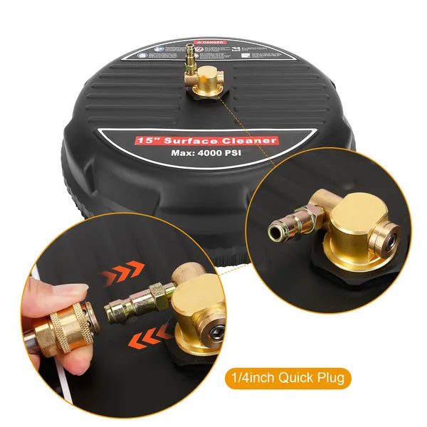 15in Power Washer Surface Cleaner High Pressure Flat Surface Cleaner 4000PSI