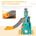 4 in 1 Kids Slide and Swing Set with Basketball Hoop and Adjustable Seat