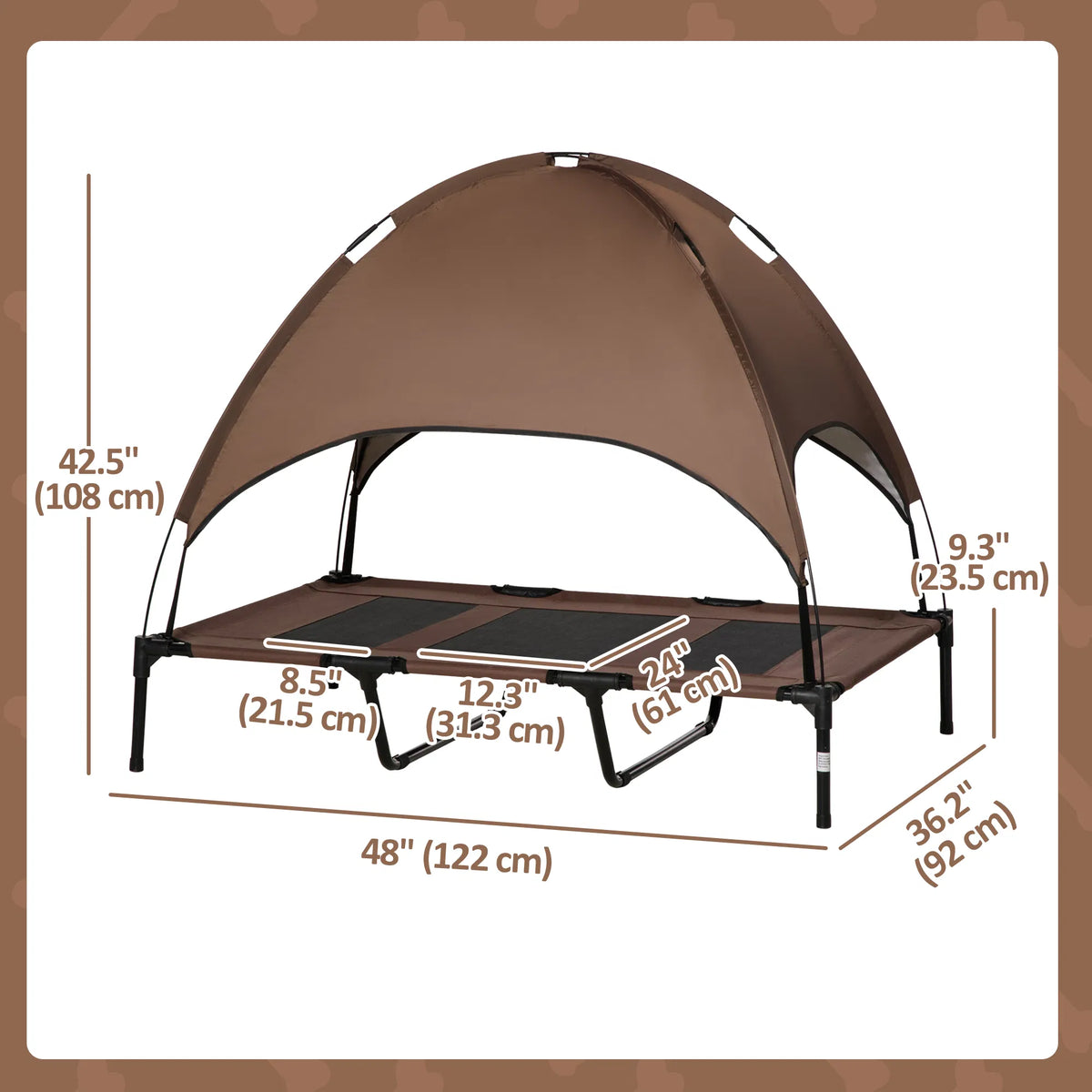 Elevated Dog Bed with Canopy Portable Raised Dog Cot for XL Sized Dogs Indoor - Image 4