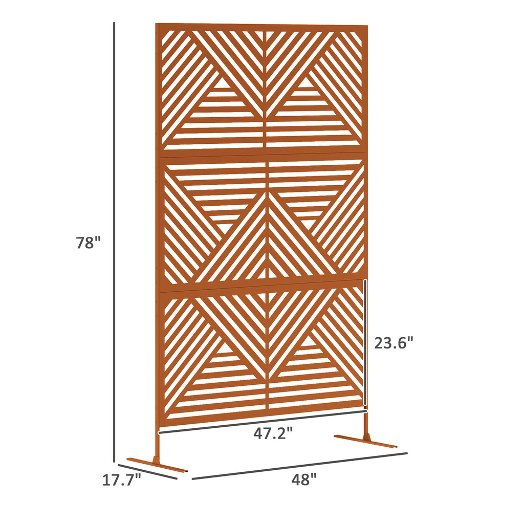 Decorative Metal Outdoor Plant Trellis Screen with Stand Rhombus Pattern (Brown) - Additional Product View Plant Trellis Screen