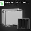 Triple Garbage Bin Soft Close Trash Can with Foot Pedal 3 x 20 Liter Garbage