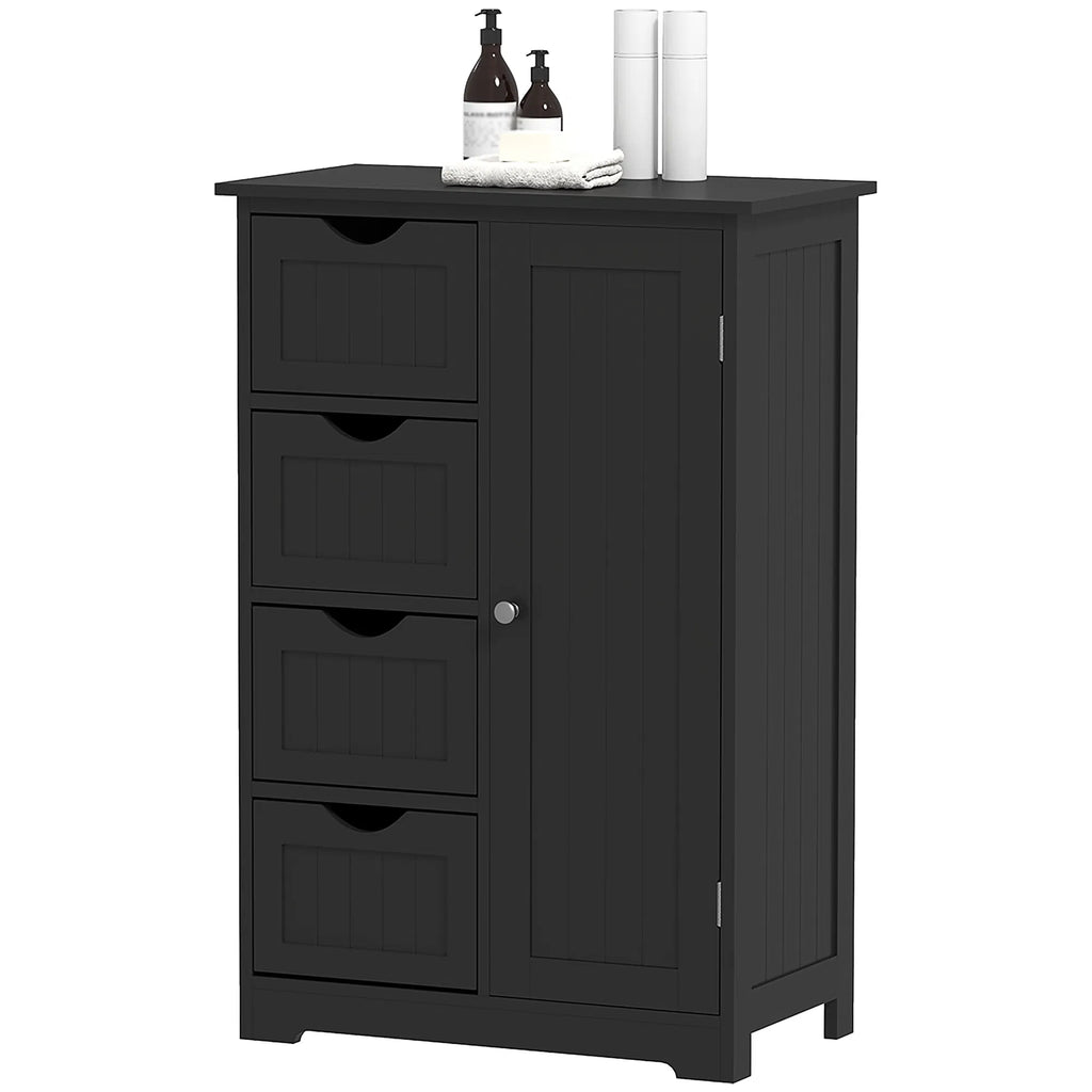 Bathroom Storage Cabinet Floor Cabinet with Adjustable Shelf and 4 Drawers - Image 2