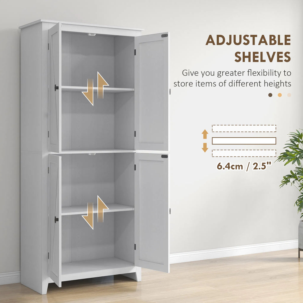 72" Freestanding Storage Cabinet Kitchen Pantry Cabinet with Doors and Shelves - Image 4