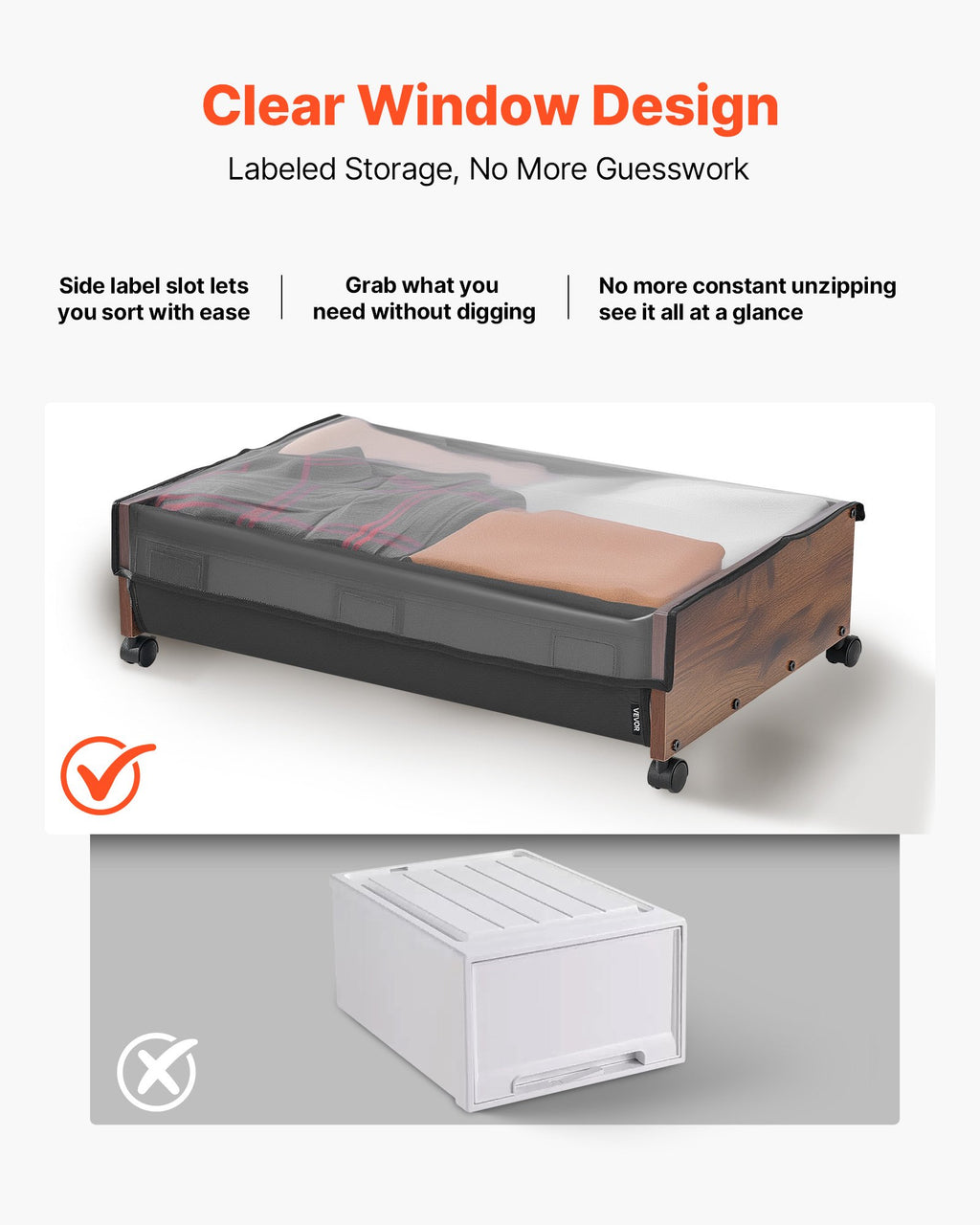 under bed storage with wheels packaging and components