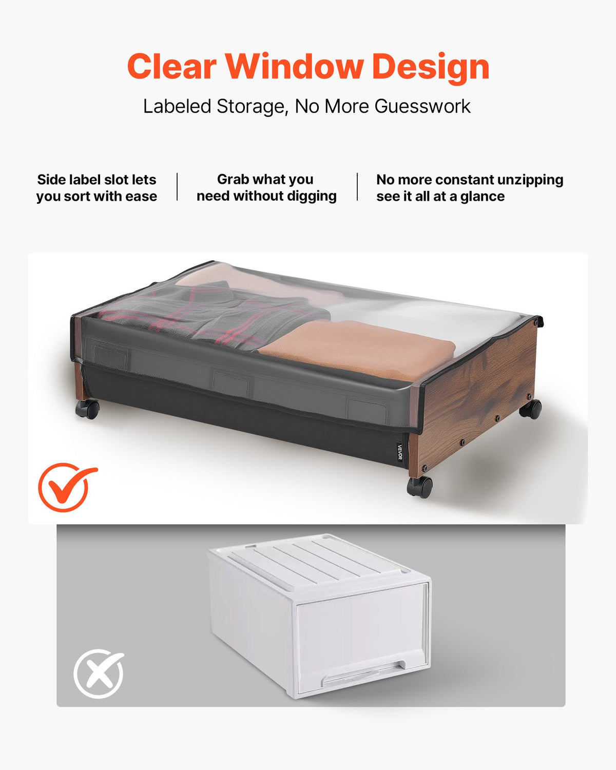 under bed storage with wheels packaging and components