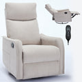 Heat Massage Manual Recliner Chair with Rocker and Swivel in Fabric for Living