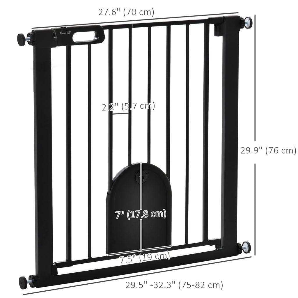 30" 32" Extra Wide Pet Gate Barrier with Small Door 30"H Dog Gate with Safety