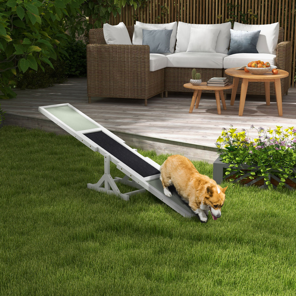 Wooden Dog Agility Seesaw for Training and Exercise White - Image 5
