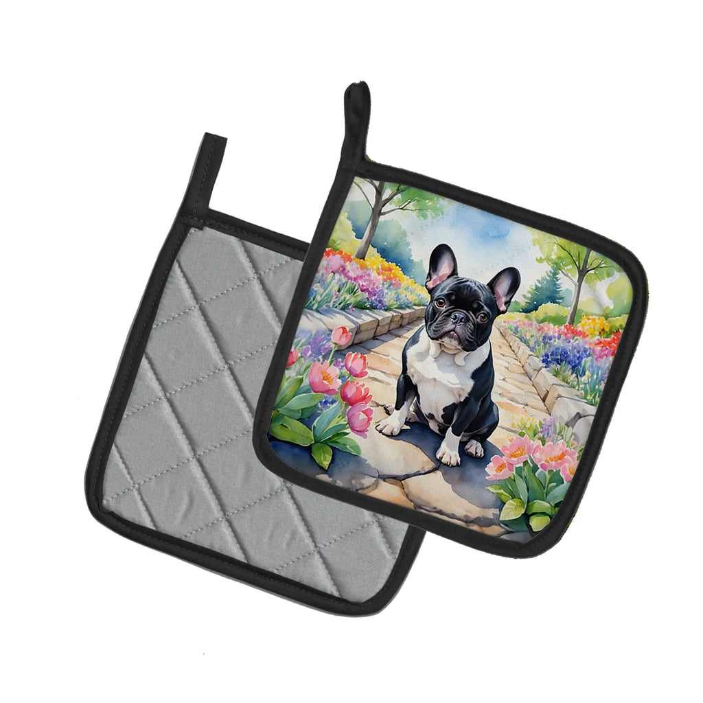 French Bulldog Spring Path Pair of Pot Holders Kitchen Heat Resistant Pot - Image 5