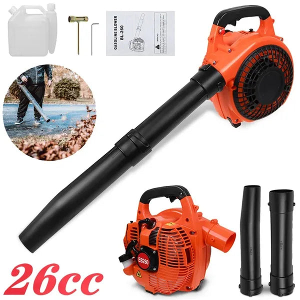 26cc 2 Stroke Gas Leaf Blower Handheld Petrol Garden Blower Vacuum Sweeper - Image 2