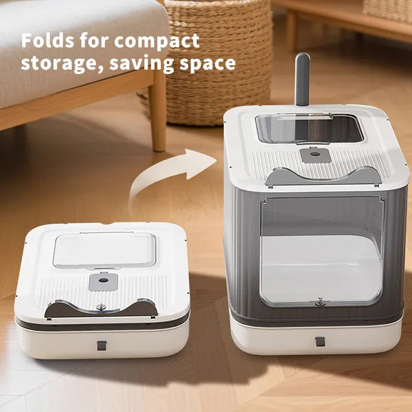 Elevated Leak Proof Elf White Cat Litter Box Made Of Sturdy And Durable - Image 2