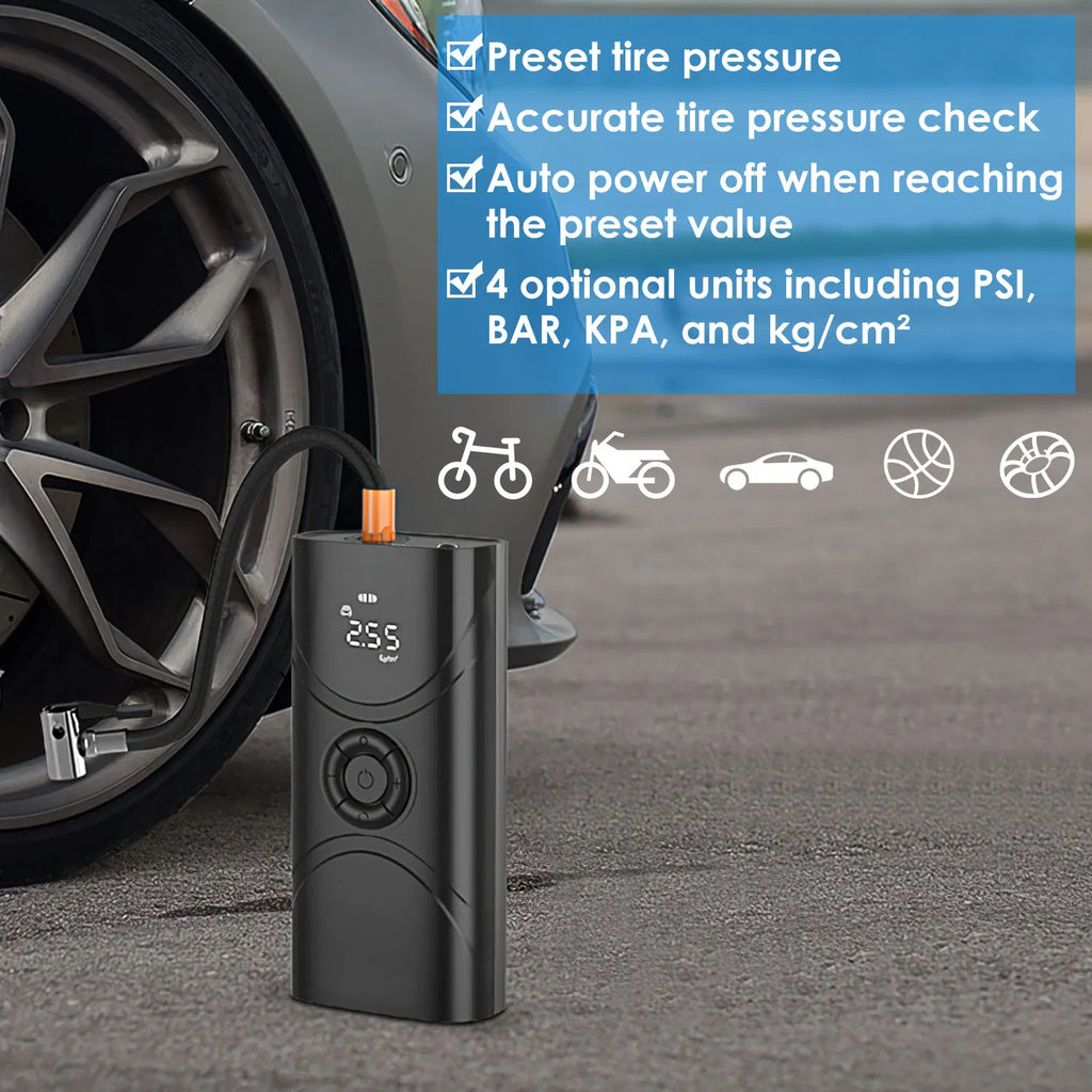 Car Tire Inflator Pump Portable Car Air Compressor 6000mAh Wireless Electric - Image 4