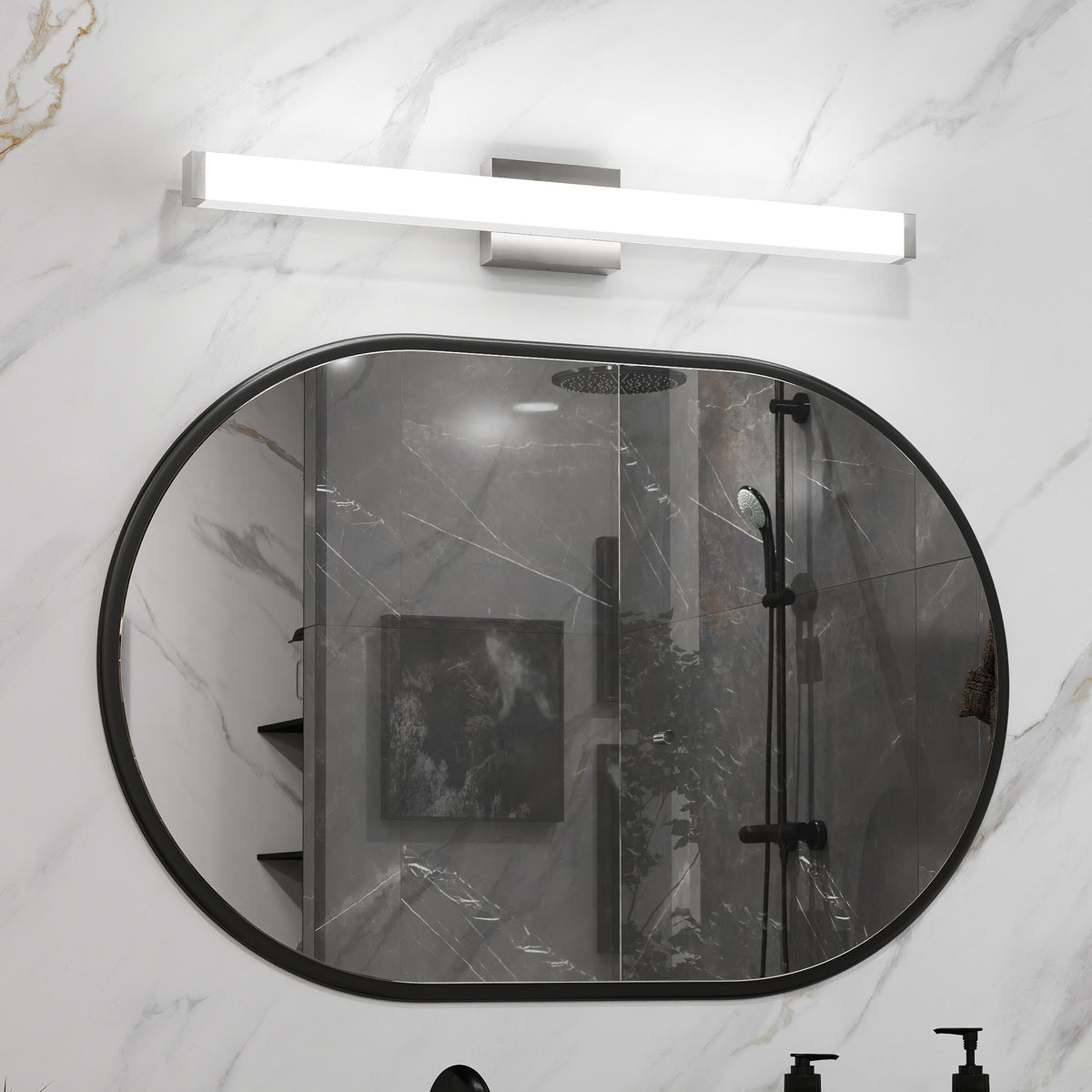 bathroom vanity light brushed nickel product angle 8