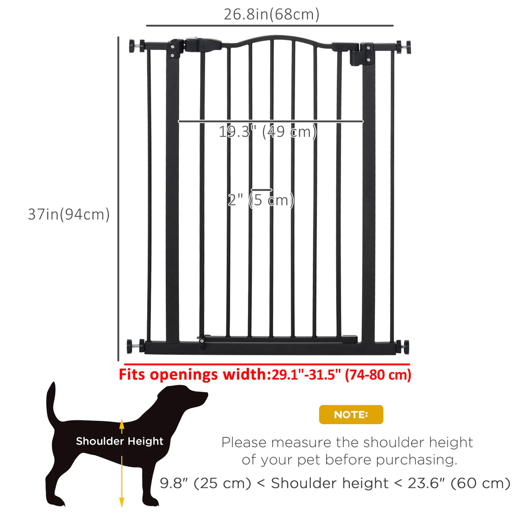 Extra Tall Dog Gate with Door Pressure Fit Auto Close Double Locking for - Image 2