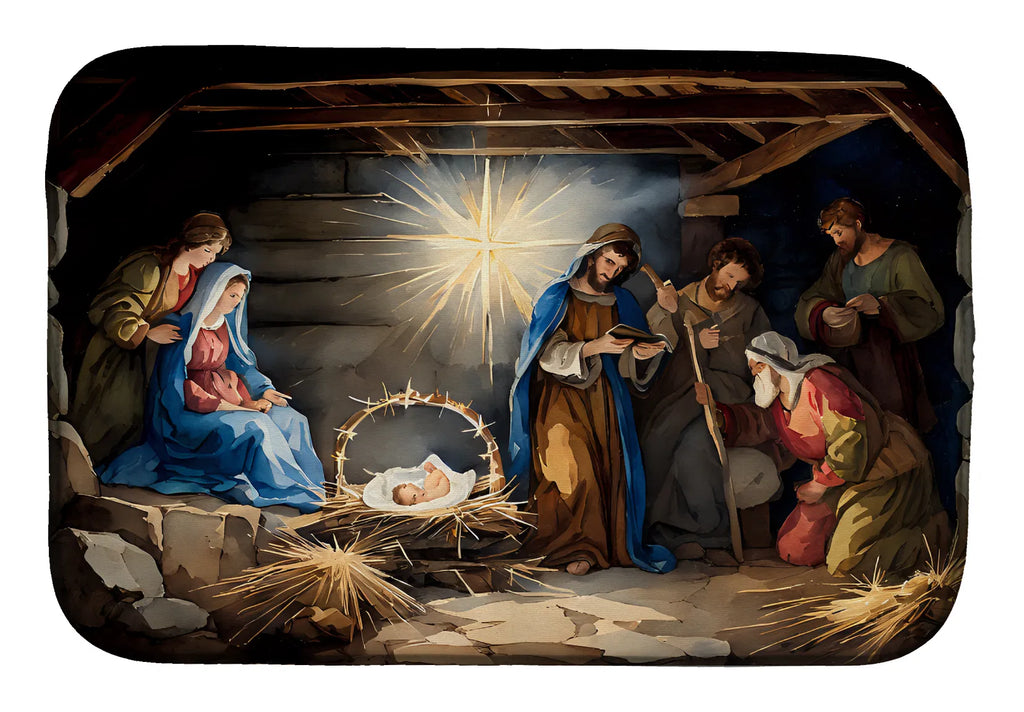 Christmas Nativity Scene Dish Drying Mat Absorbent Dish Drying Mat Pad for - Image 3