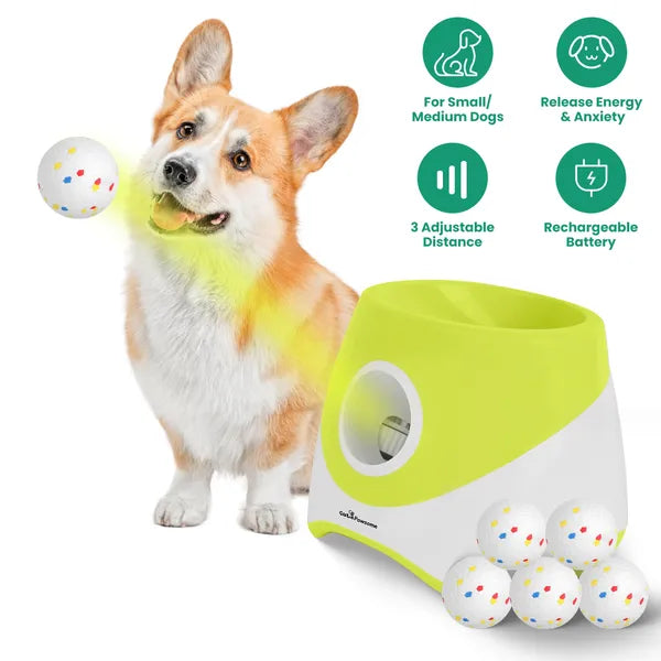 Automatic Dog Ball Launcher Rechargeable Interactive Pet Ball Thrower For Small