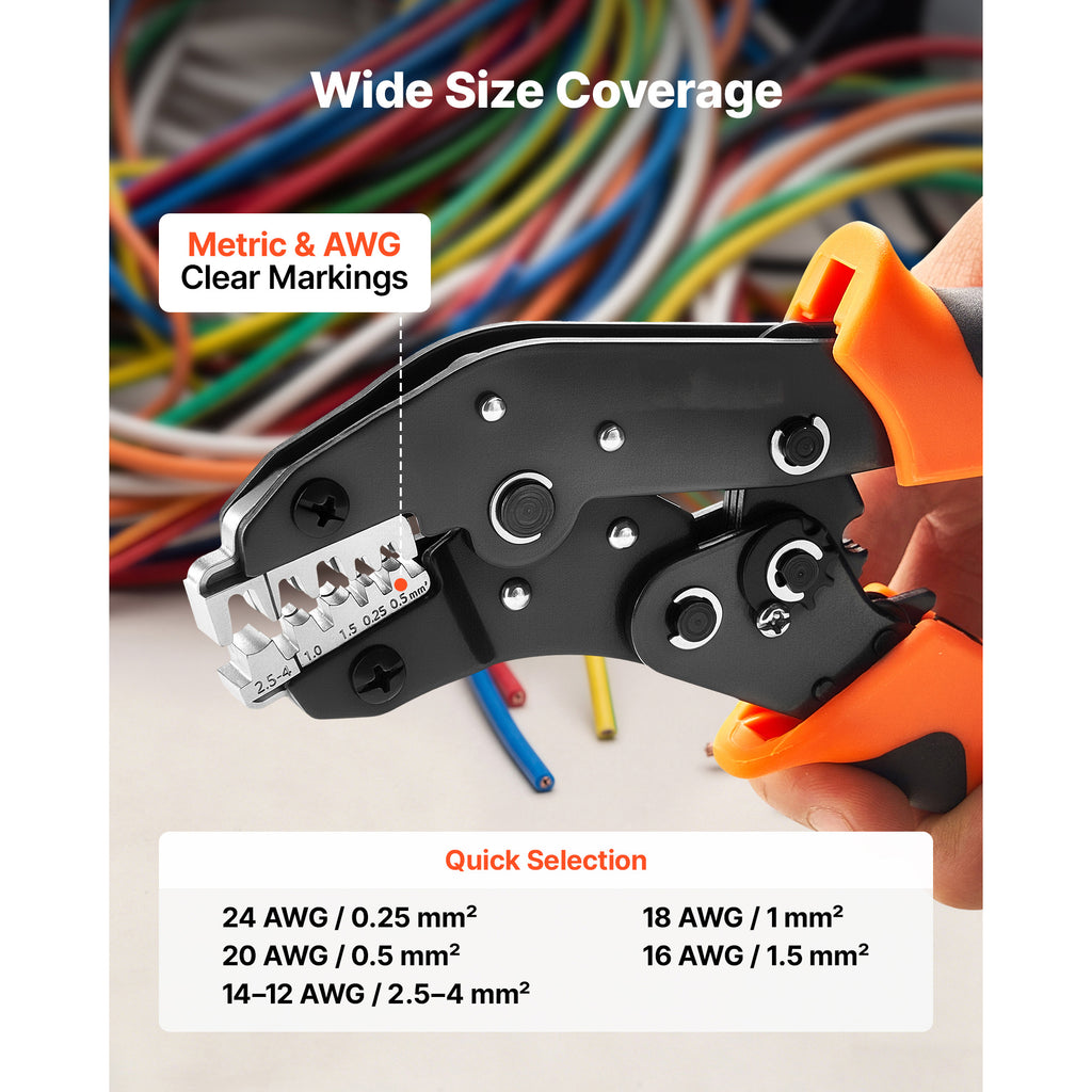 Crimping Tool 24 12 AWG Ratcheting Wire Crimper Tool Labor Saving Electrical - Image 5