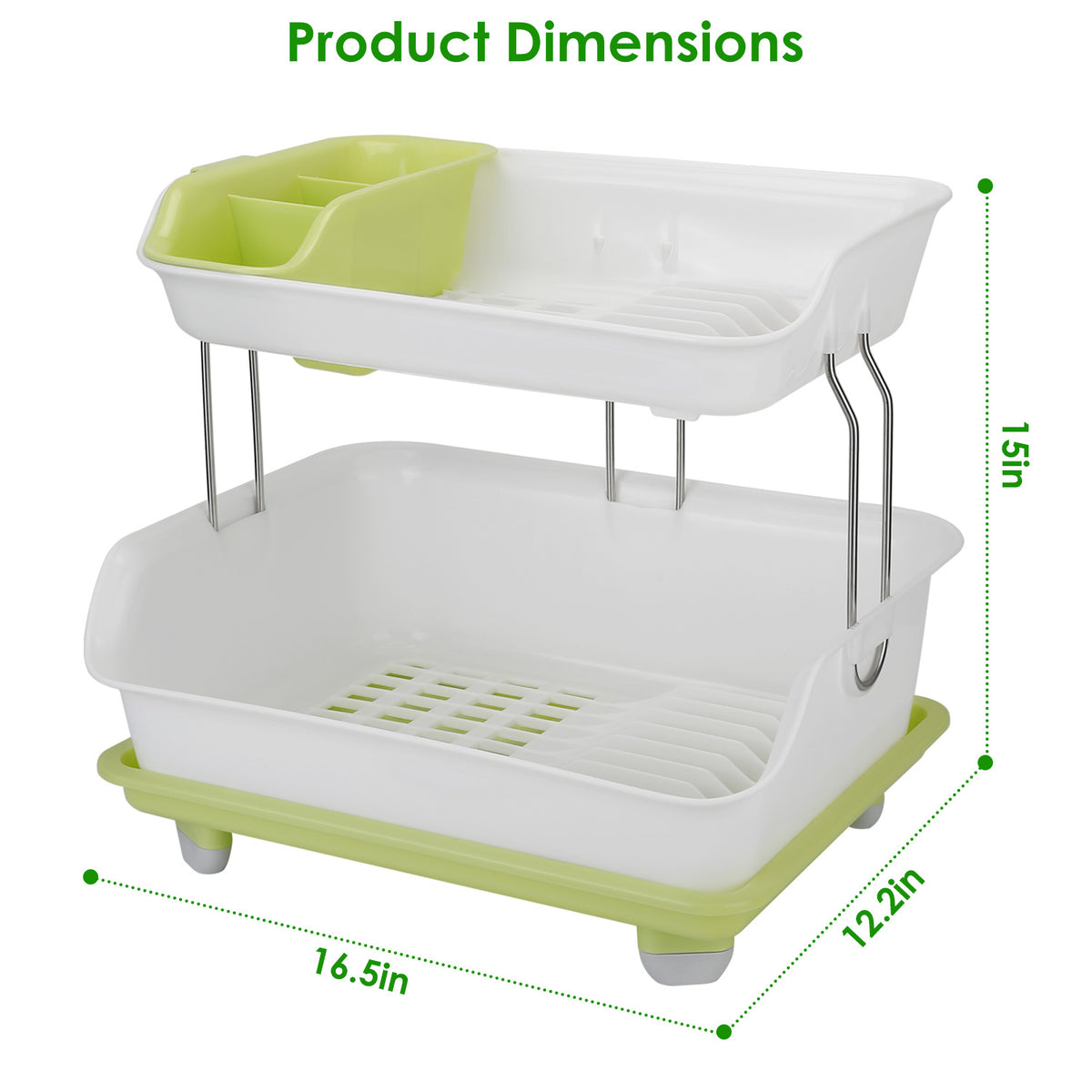 2-tier dish drying rack cutlery product angle 7