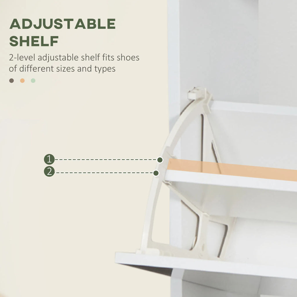 Slim Shoe Storage with 3 Flip Drawers and Adjustable Shelves Shoe Cabinet - Image 3