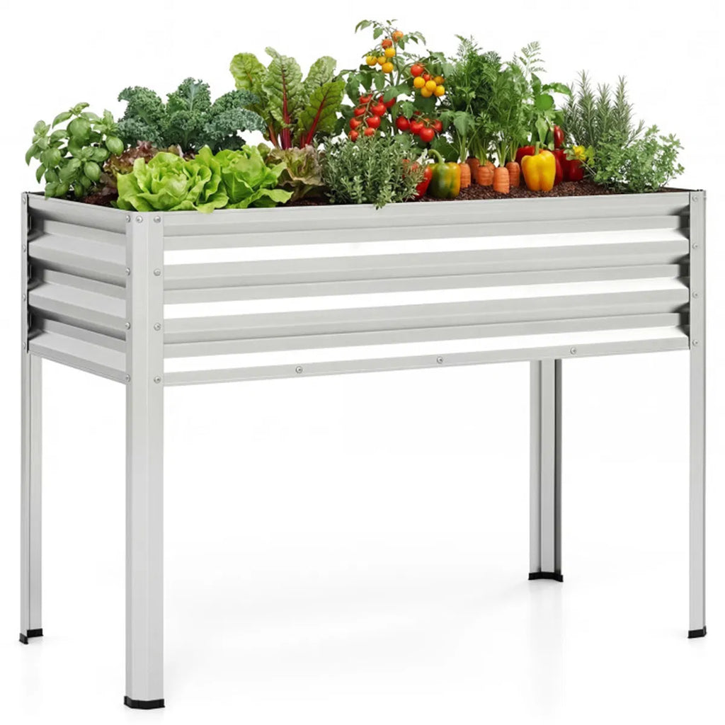 44" Elevated Raised Garden Bed with Drainage Holes 32" Ergonomic Height Metal - Image 5