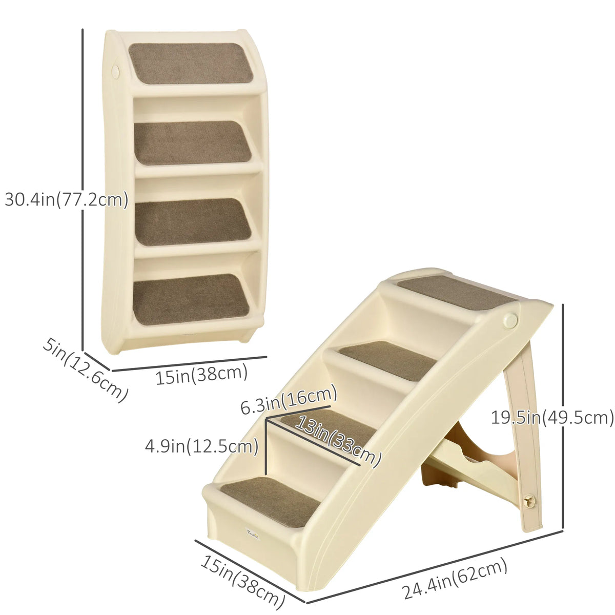 4 Level Portable Dog Stairs Foldable Dog Steps for Small Dogs Lightweight Cat - Image 5